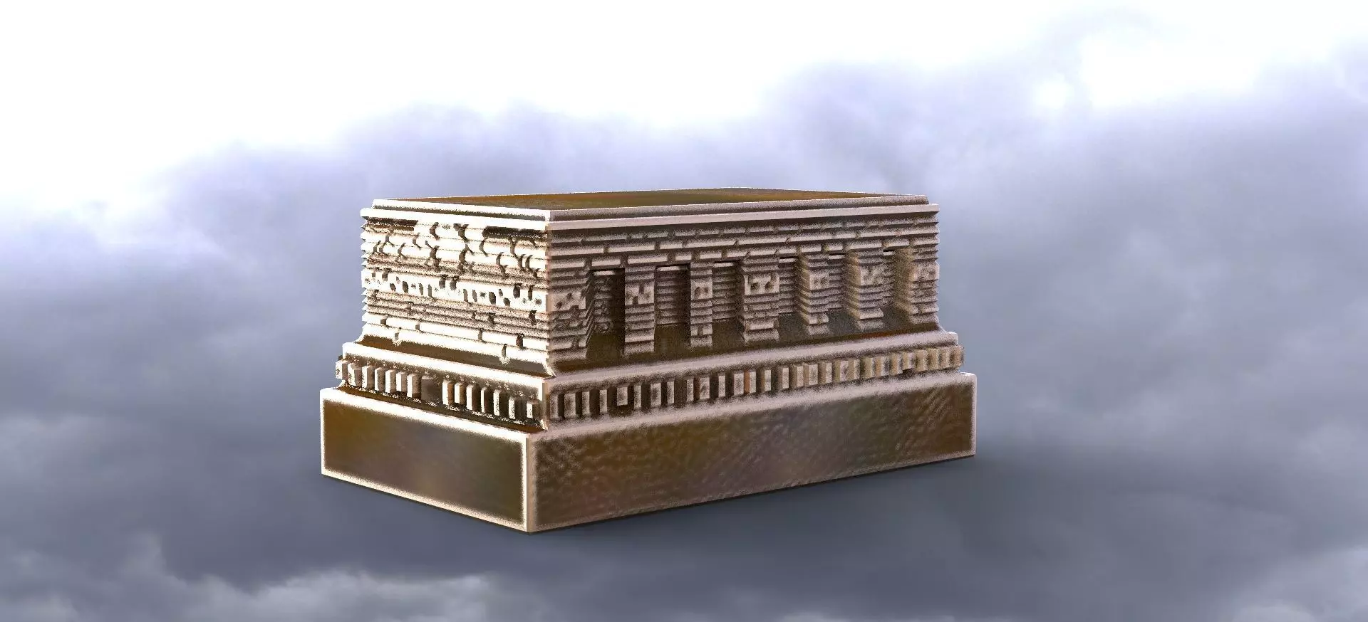 Model Stand Babylonian statue base 3D model_0