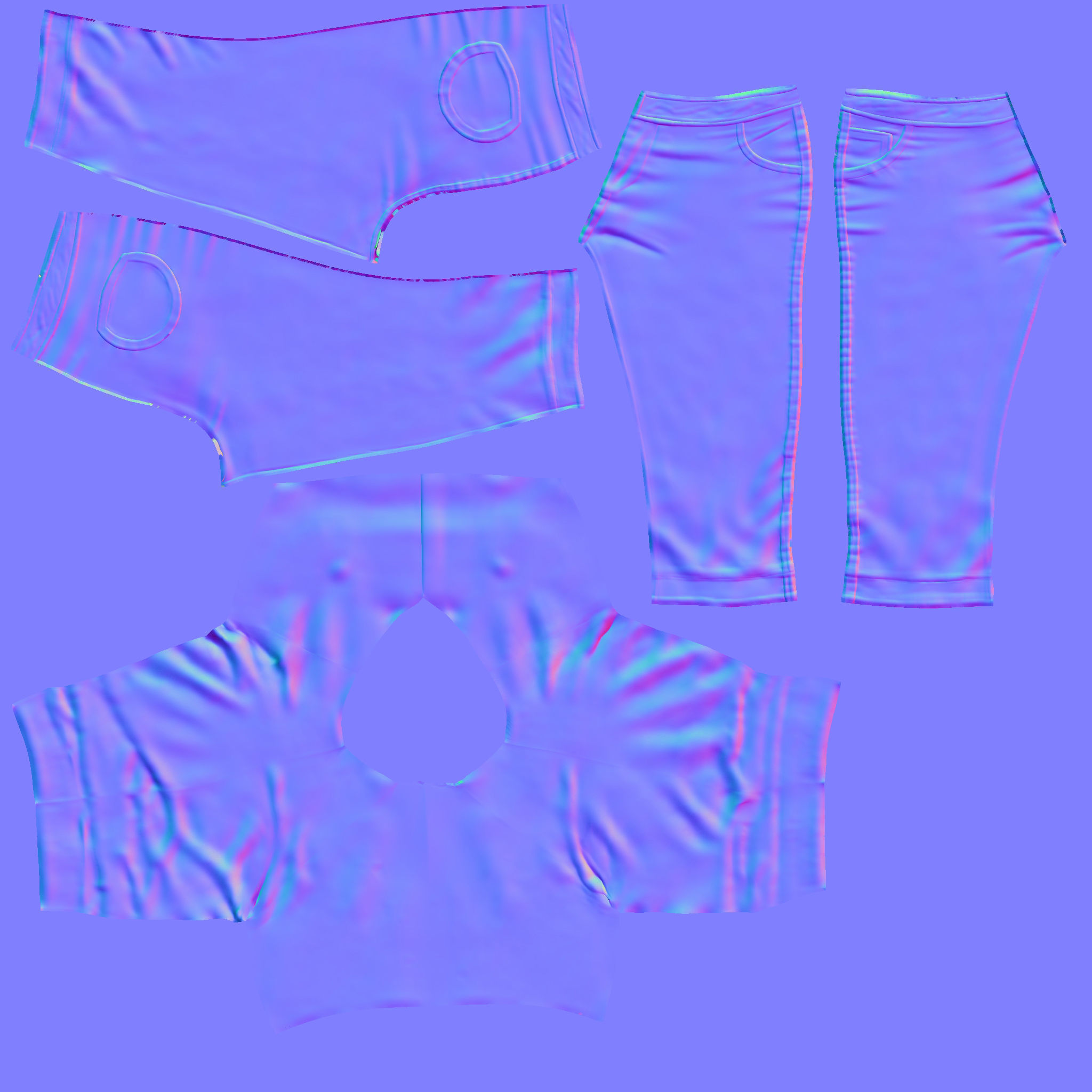 Female Baseball Outfit Low-poly 3D model_7