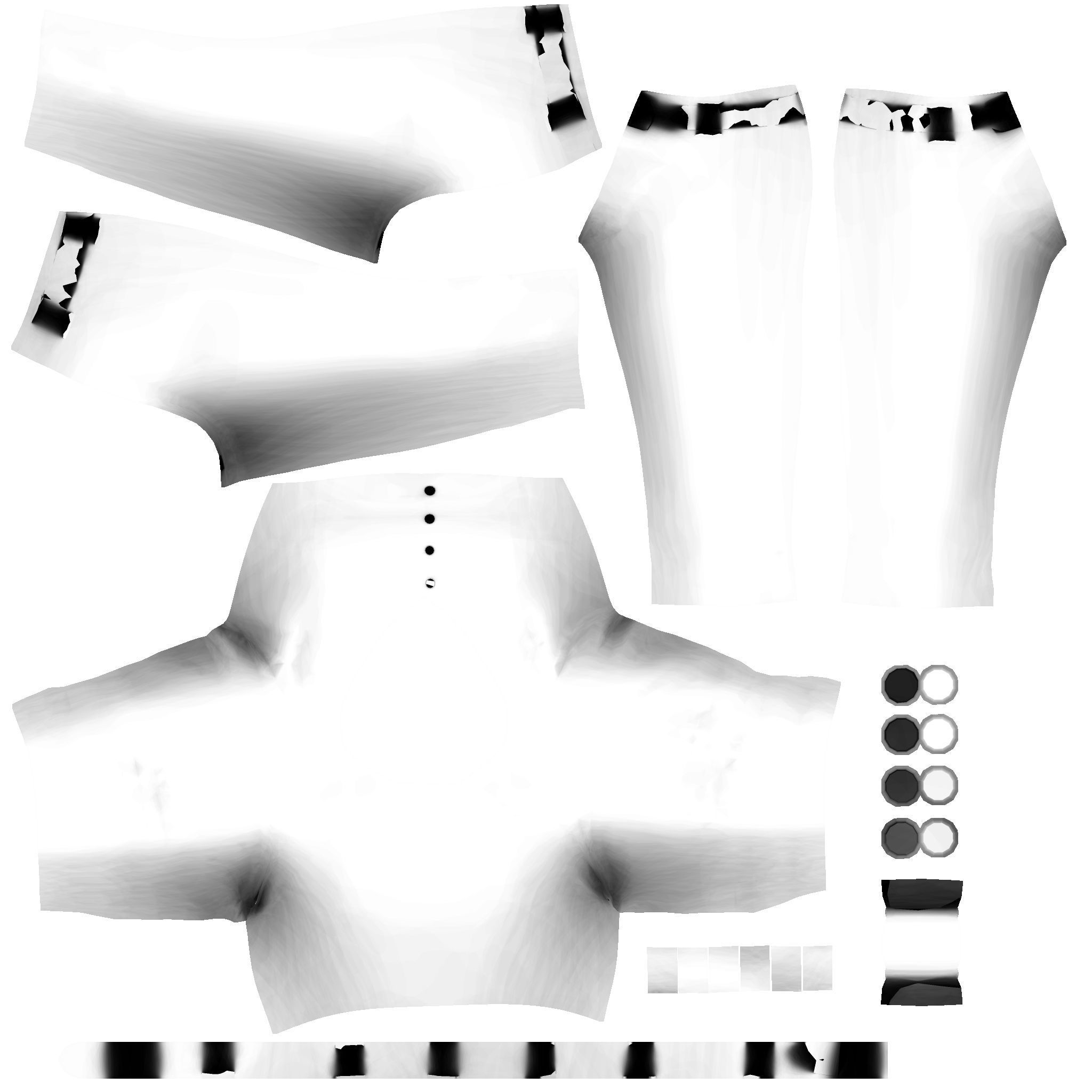 Female Baseball Outfit Low-poly 3D model_9