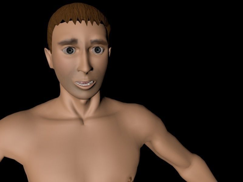 Man on beach Low-poly 3D model_1