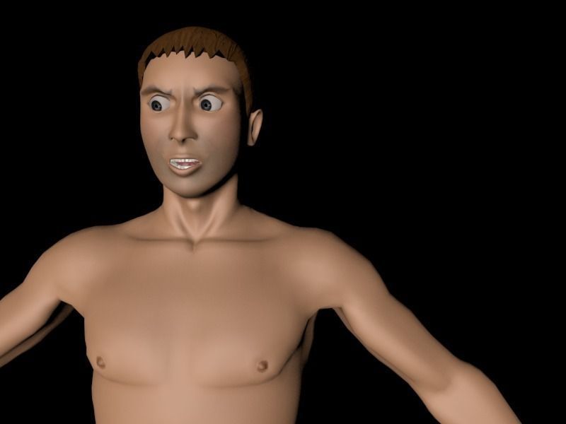 Man on beach Low-poly 3D model_6