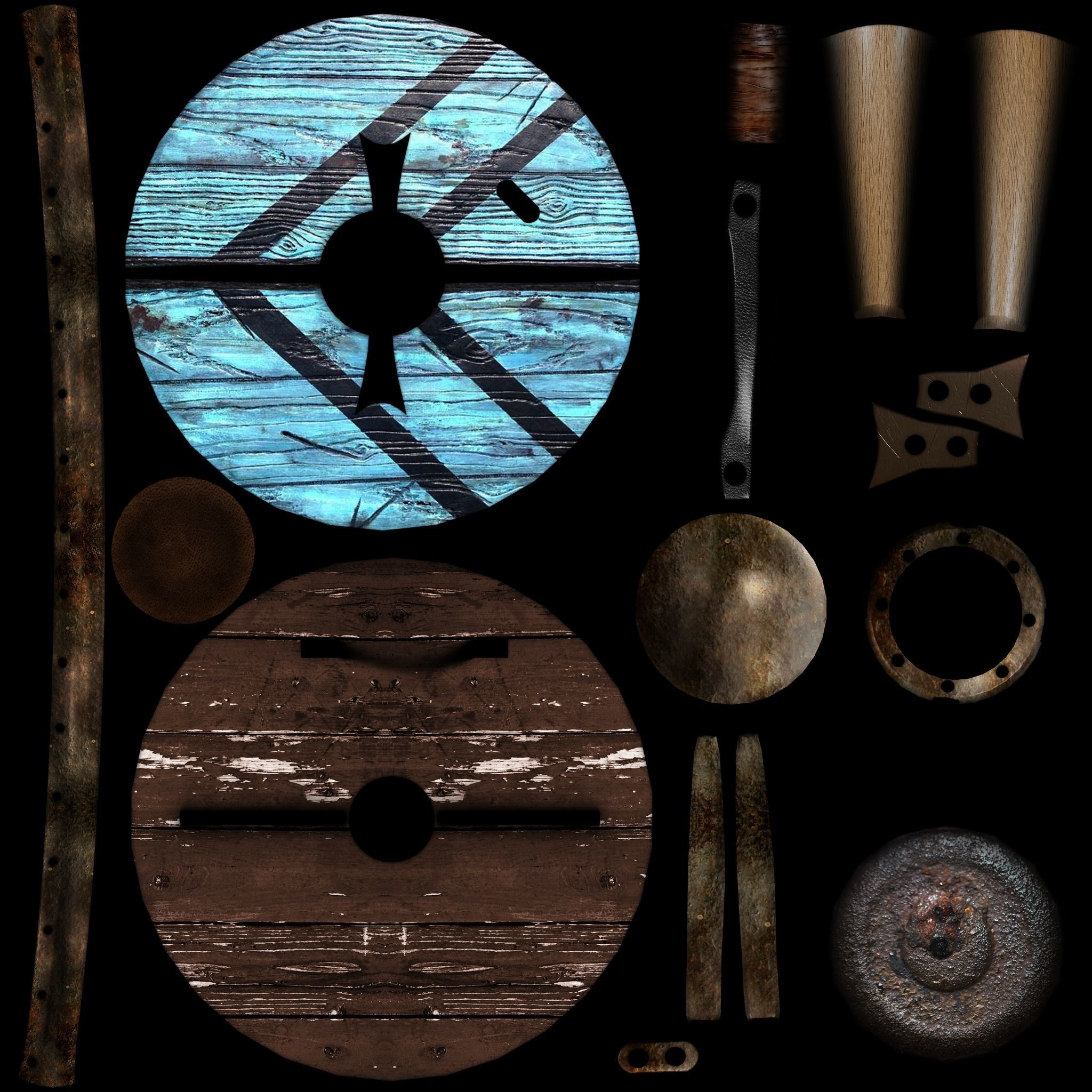 Lagertha Sword and Shield Low-poly 3D model_7