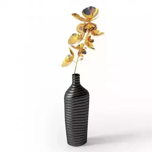 Flower In Black Vase