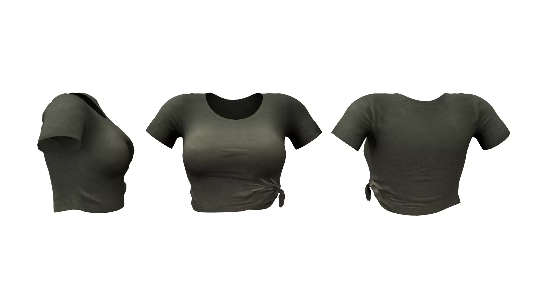 Ladies Knotted T-shirt Low-poly 3D model