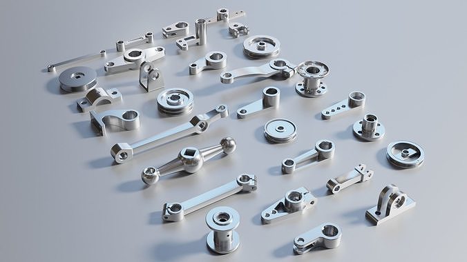 Collection of levers 3D model