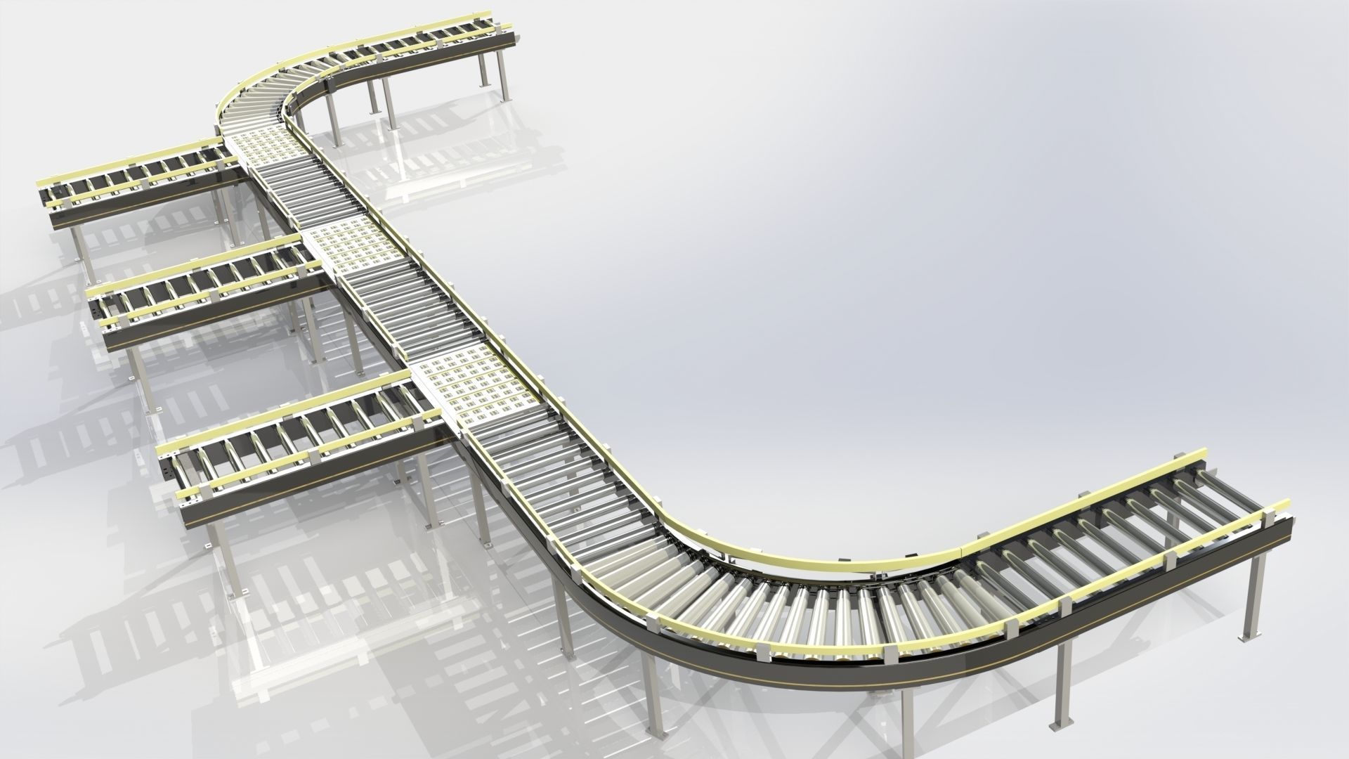 Roller Conveyor Line V3 3D model_4