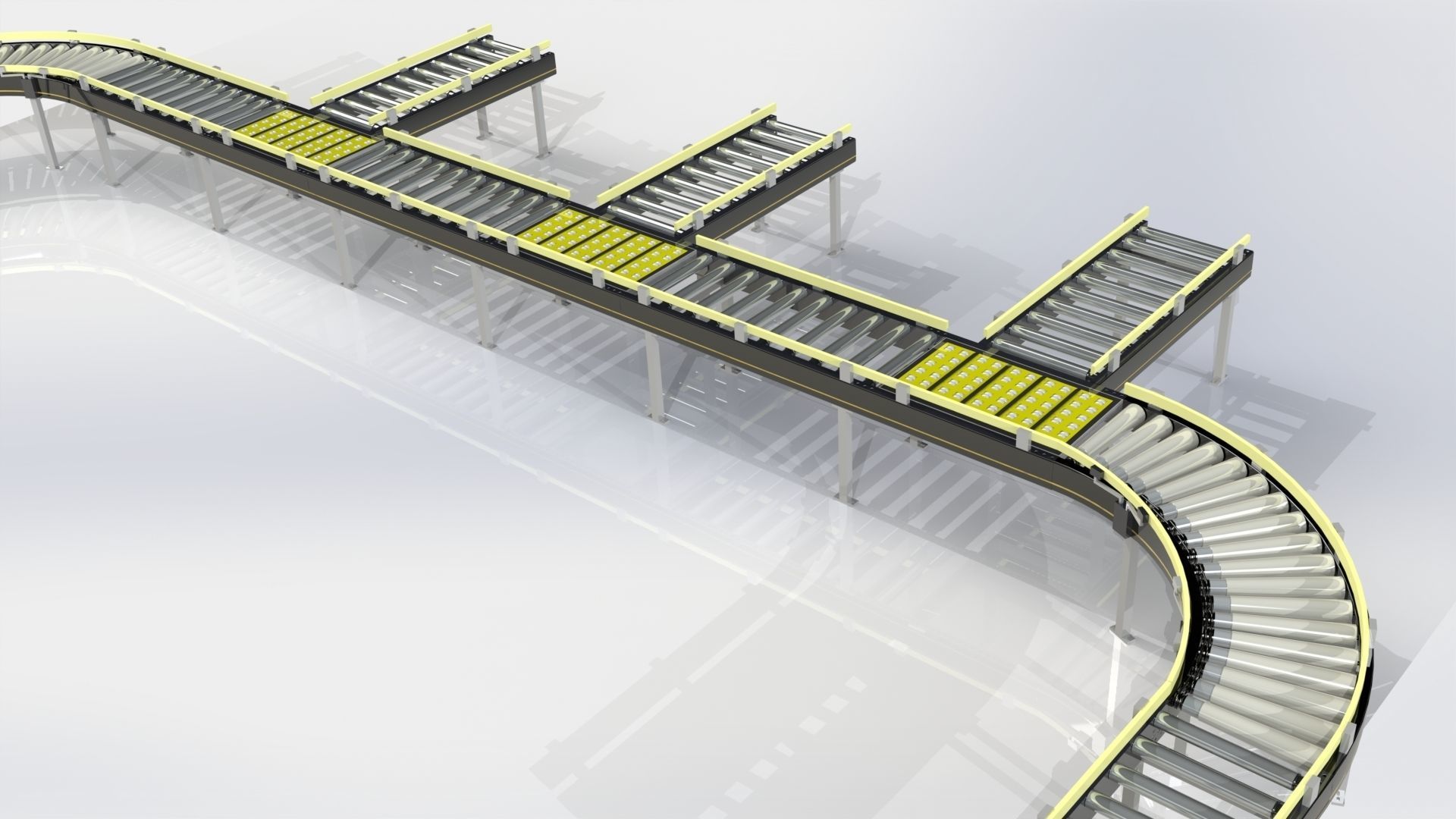 Roller Conveyor Line V3 3D model_2