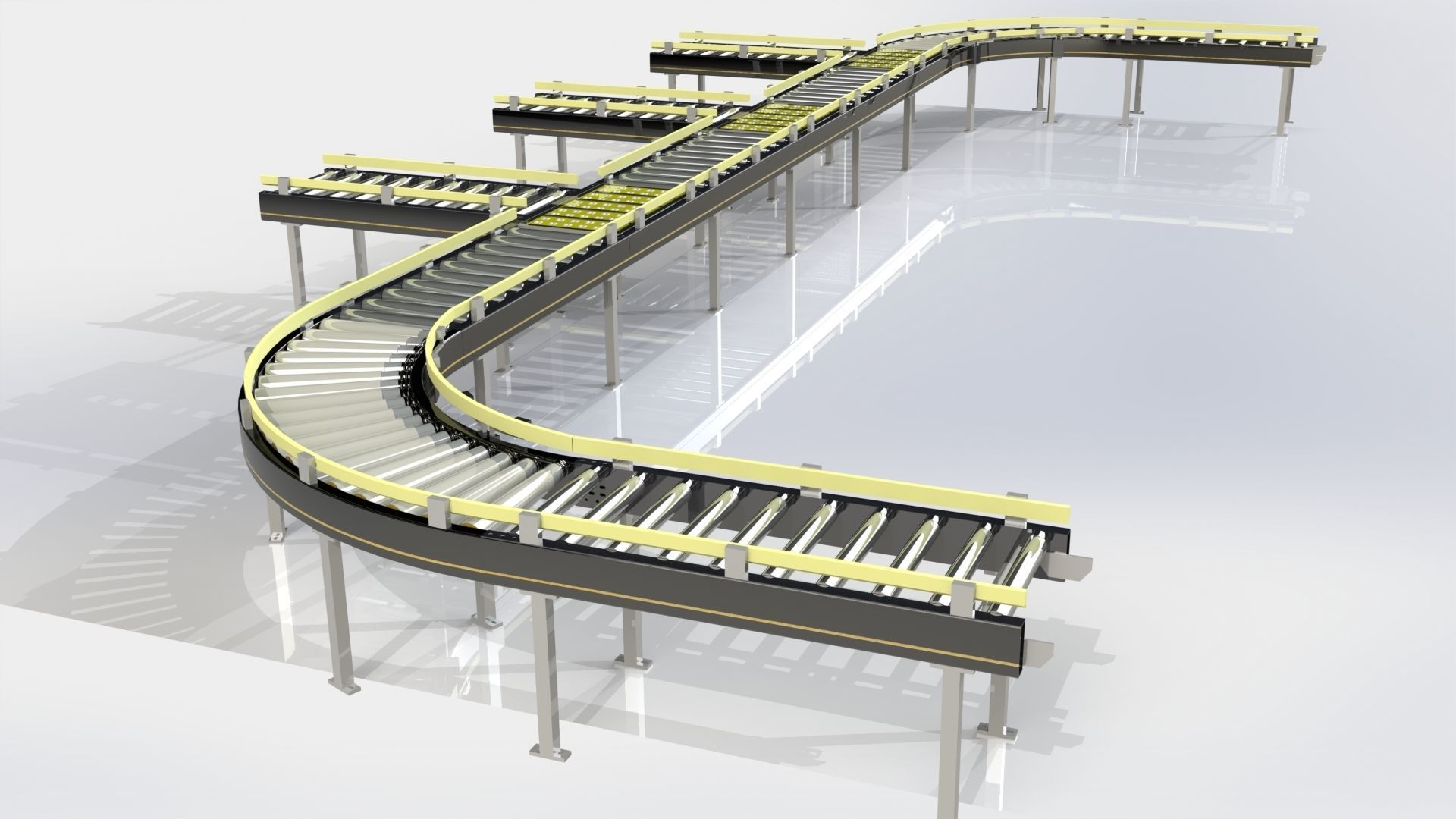 Roller Conveyor Line V3 3D model_3