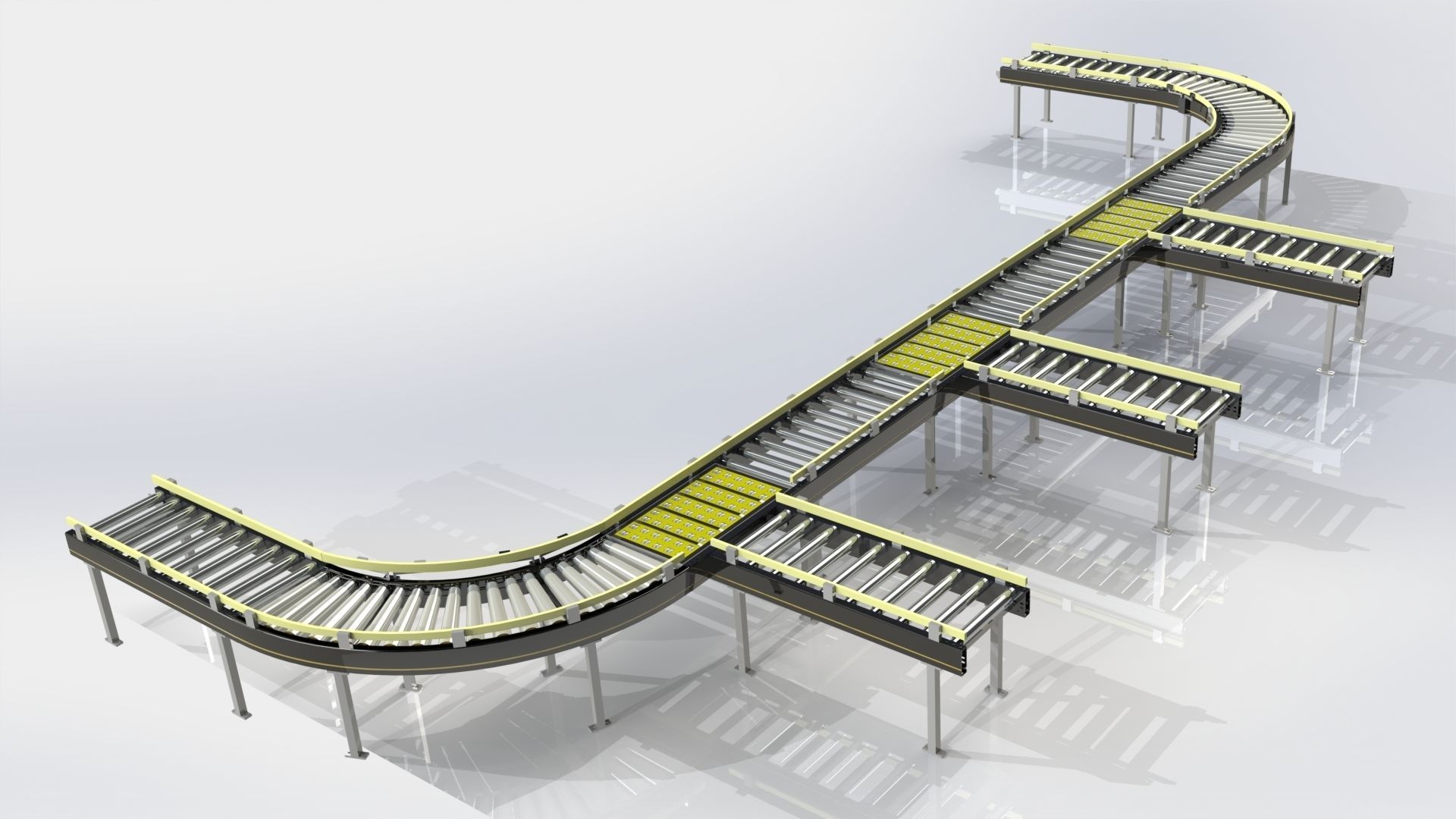 Roller Conveyor Line V3 3D model_1
