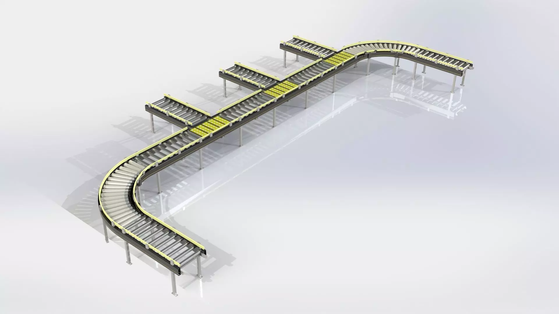 Roller Conveyor Line V3 3D model_0