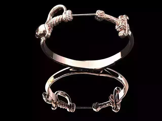 Skull with sword 3D jewel bracelet 3D model