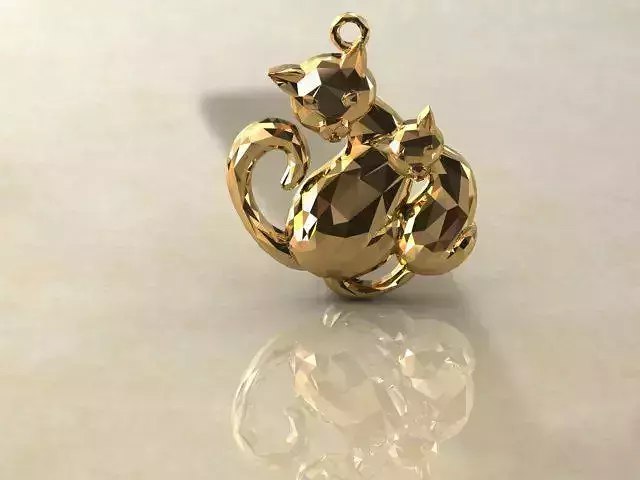 Necklace cat  3D jewel