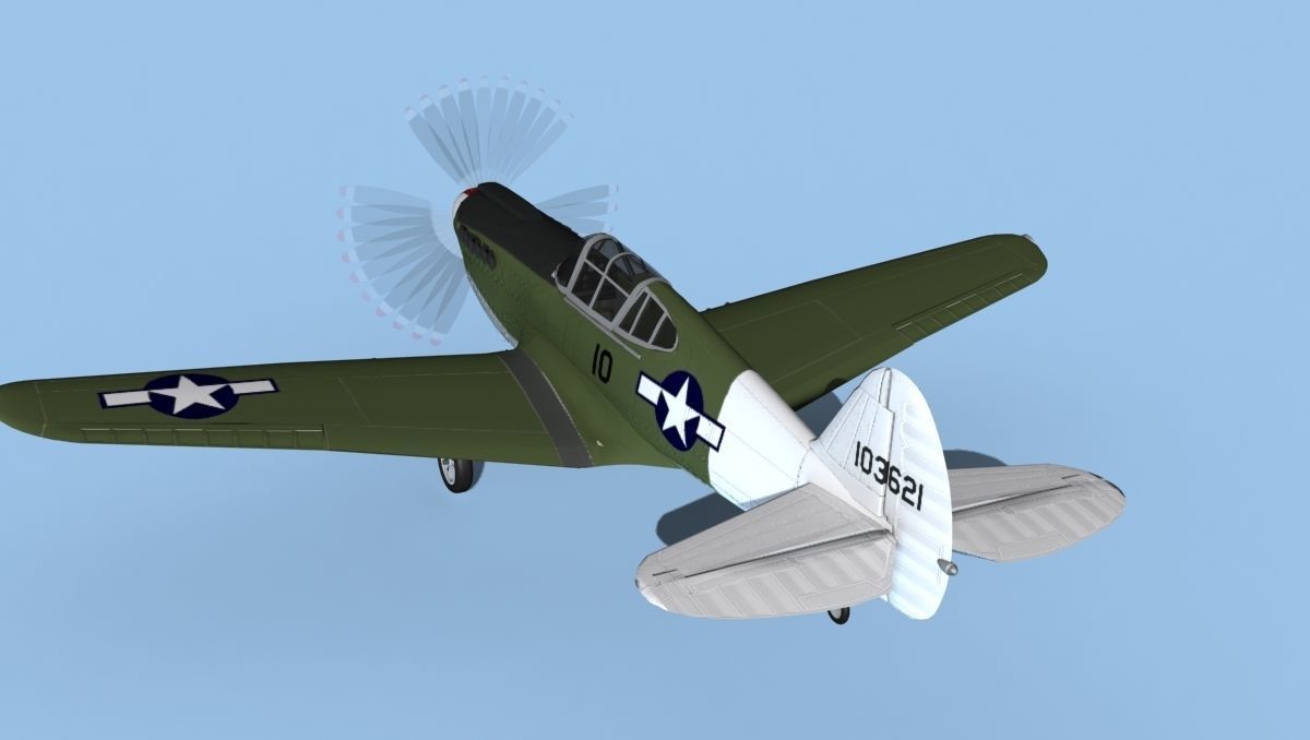Curtiss P-40F Warhawk V03 USAAF 3D model_7