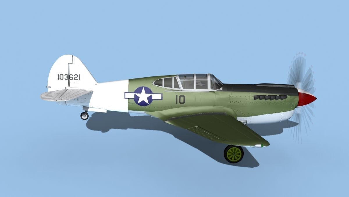 Curtiss P-40F Warhawk V03 USAAF 3D model_4