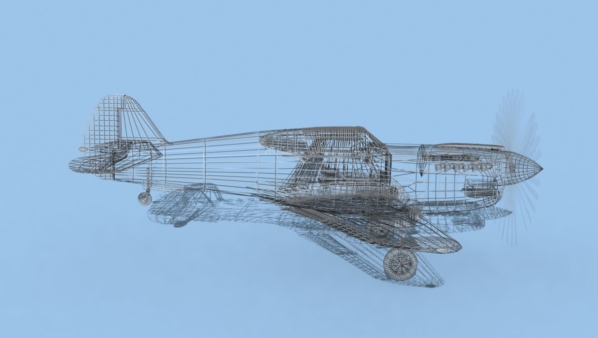 Curtiss P-40F Warhawk V03 USAAF 3D model_13