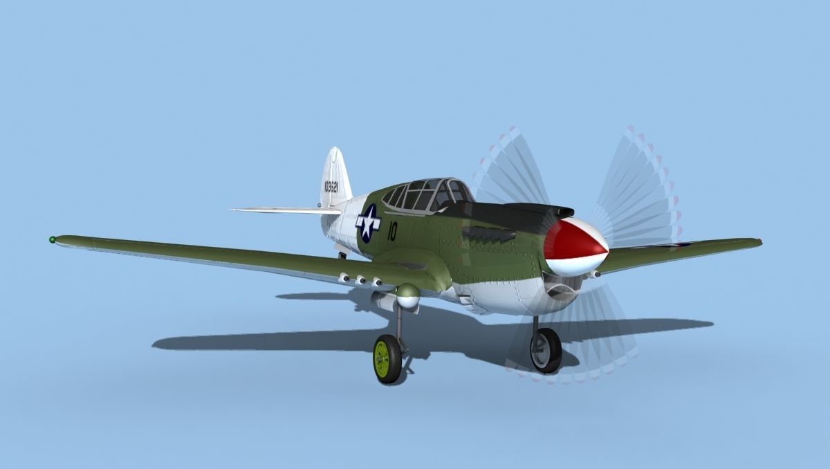 Curtiss P-40F Warhawk V03 USAAF 3D model_2