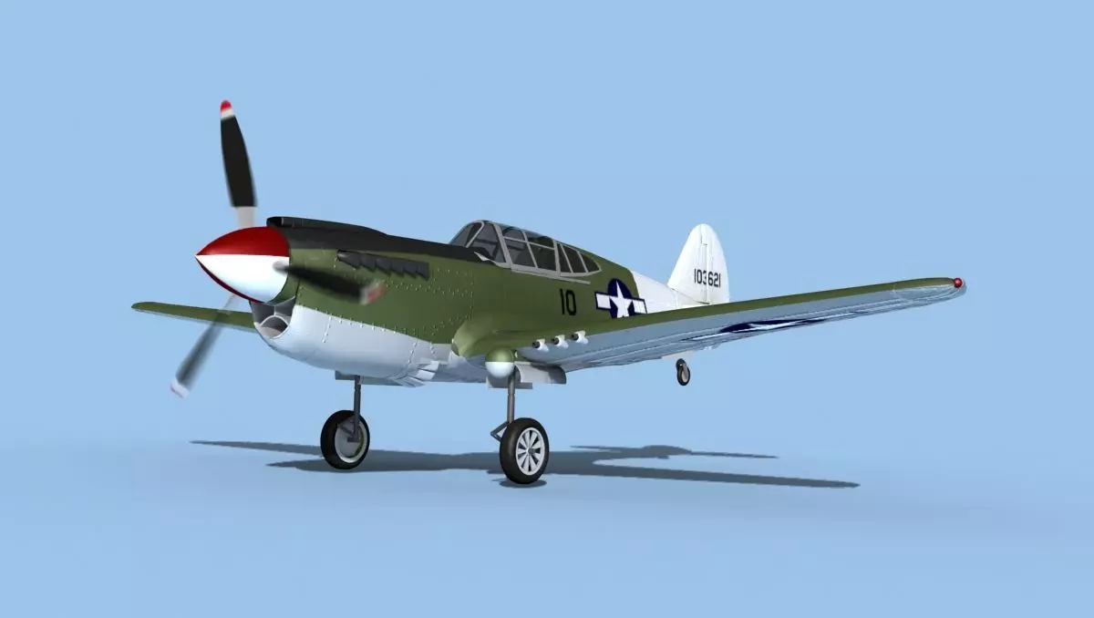 Curtiss P-40F Warhawk V03 USAAF 3D model_0