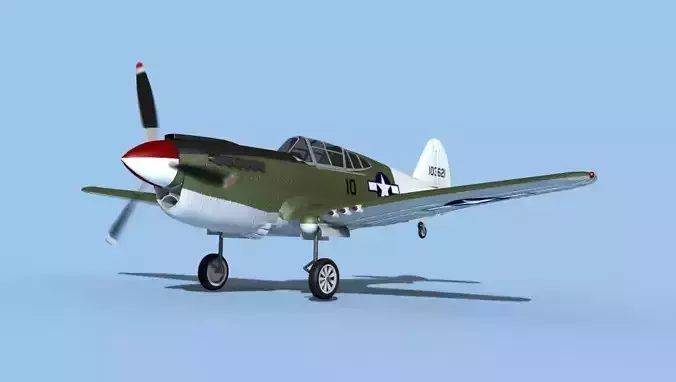 Curtiss P-40F Warhawk V03 USAAF 3D model