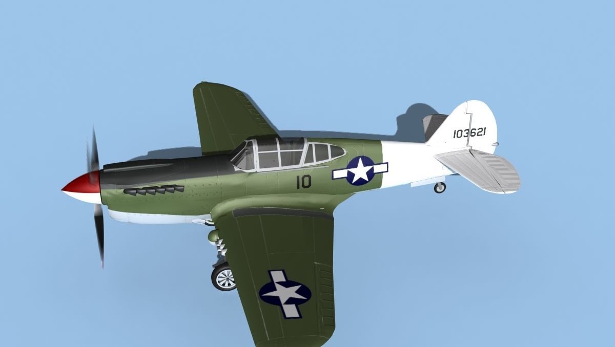 Curtiss P-40F Warhawk V03 USAAF 3D model_9
