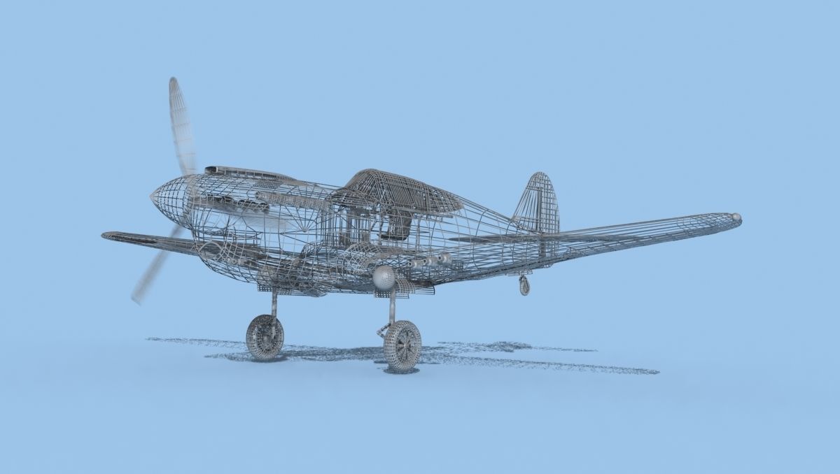 Curtiss P-40F Warhawk V03 USAAF 3D model_11
