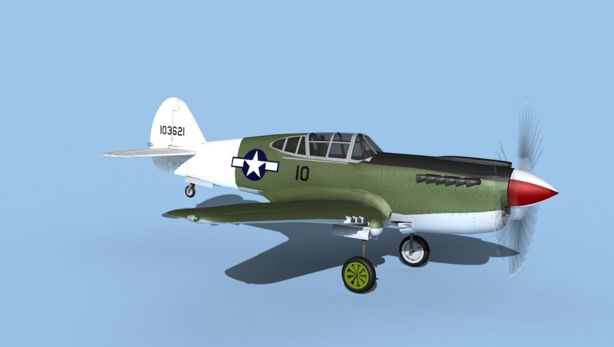 Curtiss P-40F Warhawk V03 USAAF 3D model_3