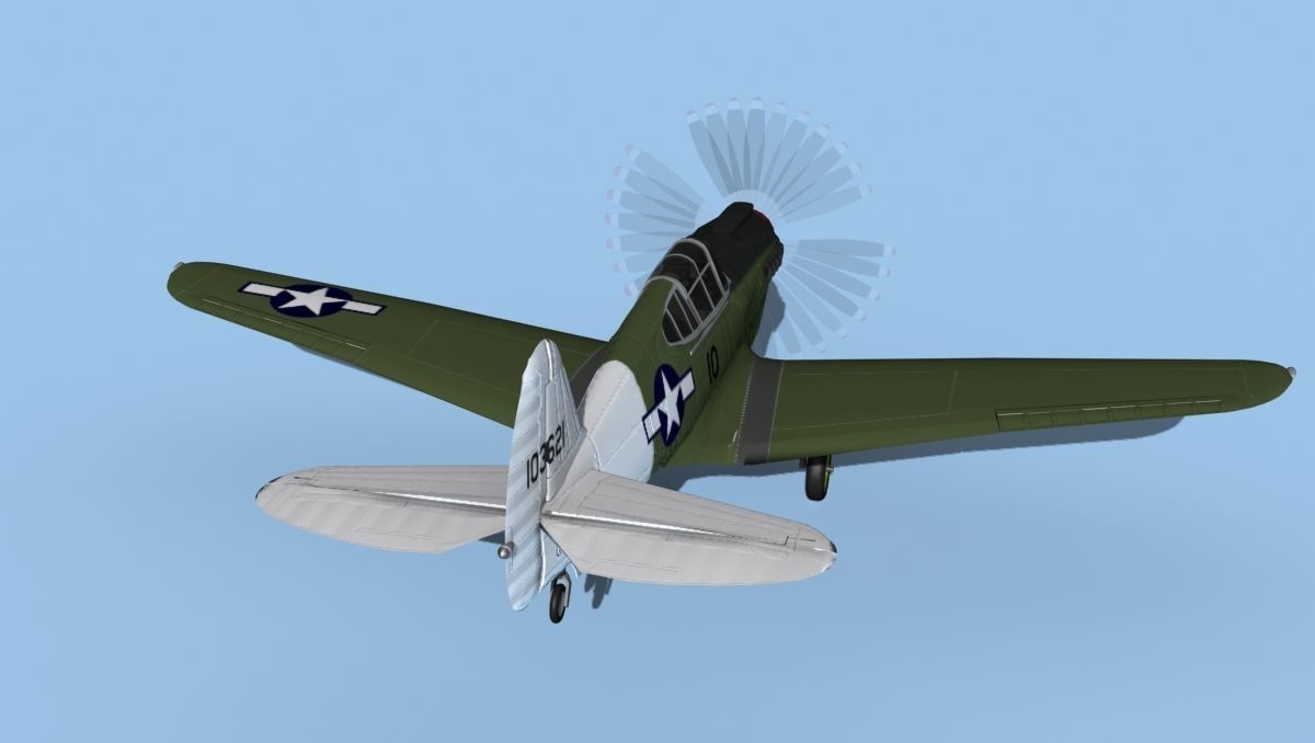 Curtiss P-40F Warhawk V03 USAAF 3D model_6