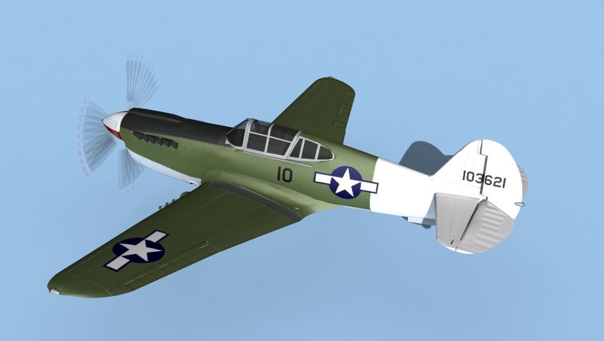 Curtiss P-40F Warhawk V03 USAAF 3D model_8
