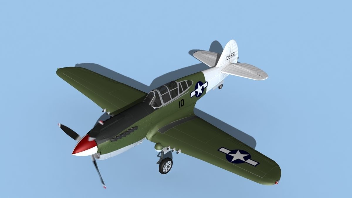 Curtiss P-40F Warhawk V03 USAAF 3D model_10