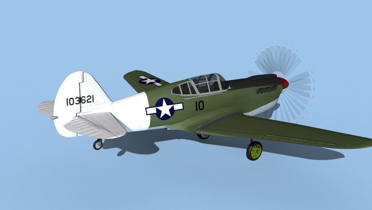 Curtiss P-40F Warhawk V03 USAAF 3D model_5