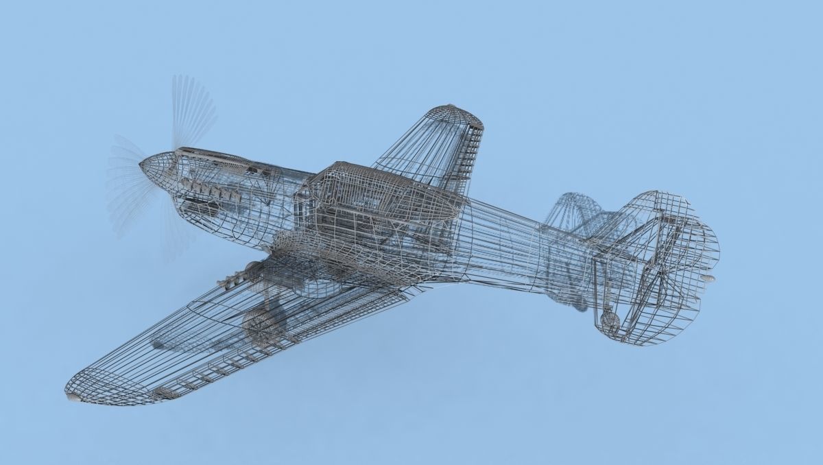 Curtiss P-40F Warhawk V03 USAAF 3D model_15