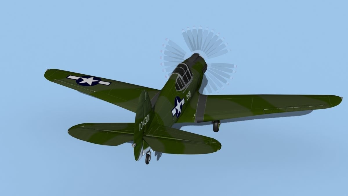 Curtiss P-40F Warhawk V04 USAAF 3D model_6