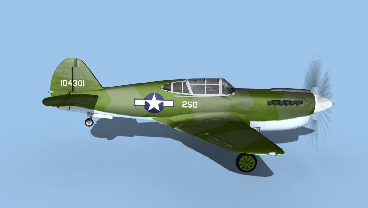 Curtiss P-40F Warhawk V04 USAAF 3D model_4
