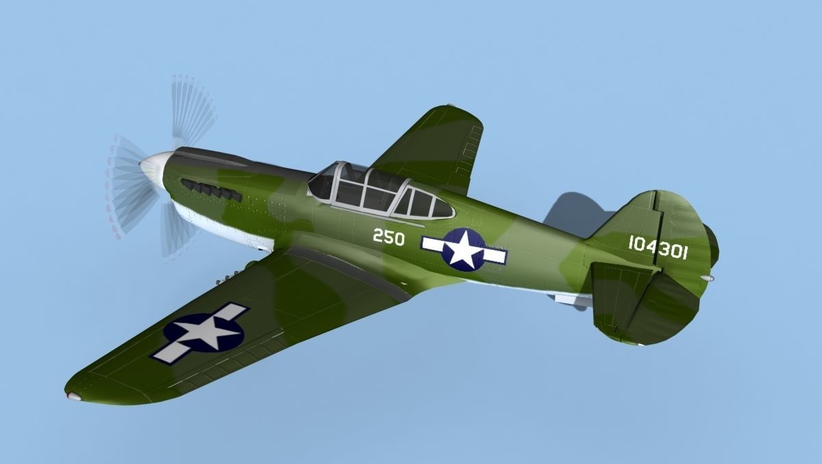 Curtiss P-40F Warhawk V04 USAAF 3D model_8