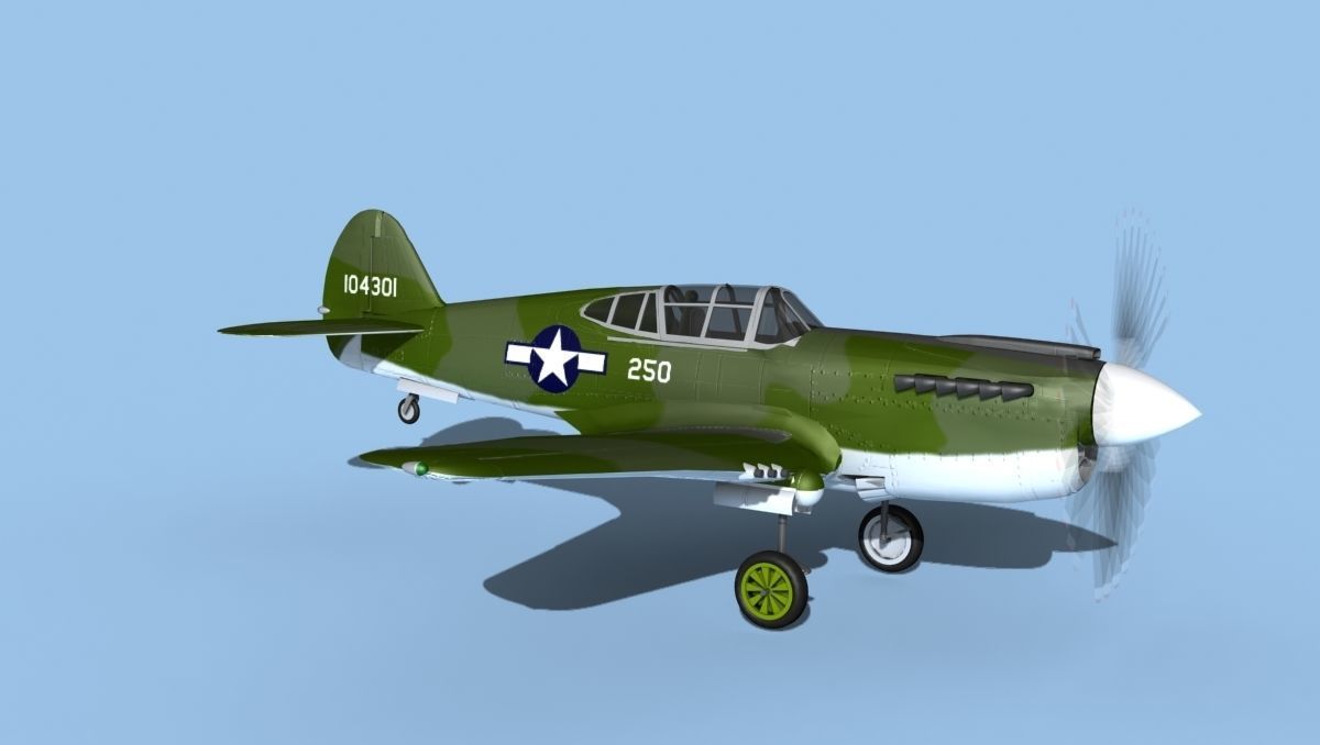 Curtiss P-40F Warhawk V04 USAAF 3D model_3
