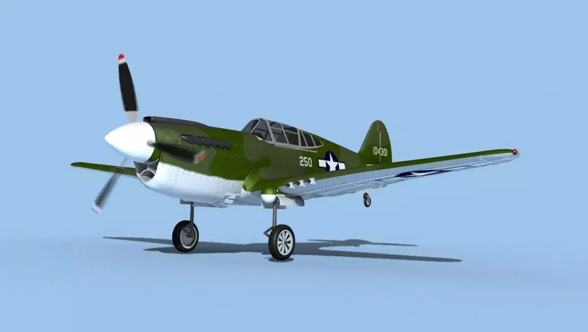 Curtiss P-40F Warhawk V04 USAAF 3D model_0