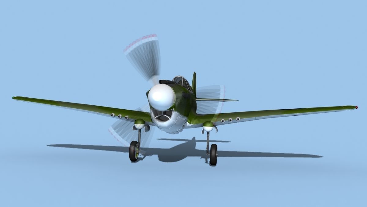 Curtiss P-40F Warhawk V04 USAAF 3D model_1