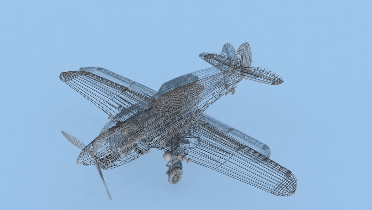 Curtiss P-40F Warhawk V04 USAAF 3D model_16