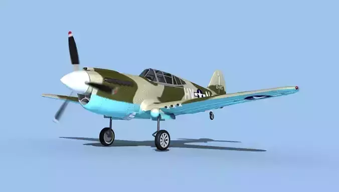 Curtiss P-40F Warhawk V05 USAAF 3D model