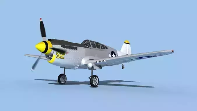 Curtiss P-40F Warhawk V09 USAAF 3D model