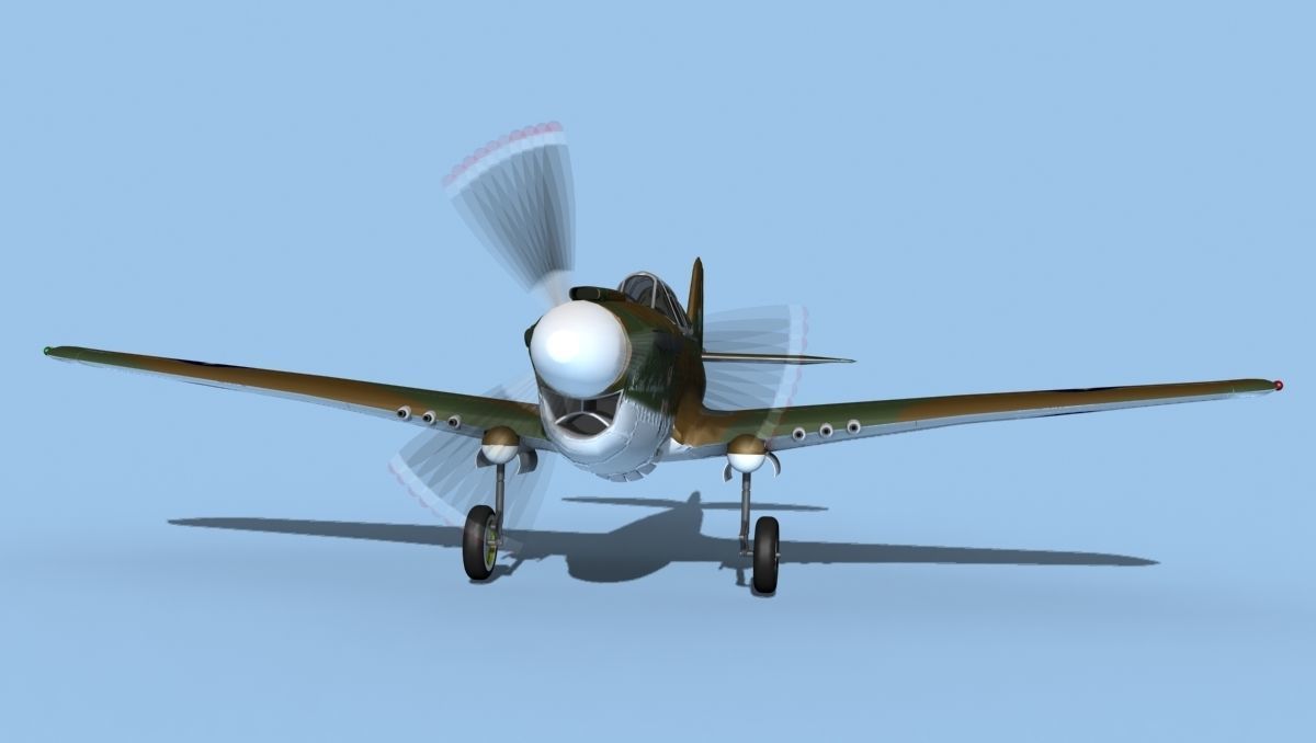 Curtiss P-40F Warhawk V11 USAAF 3D model_1