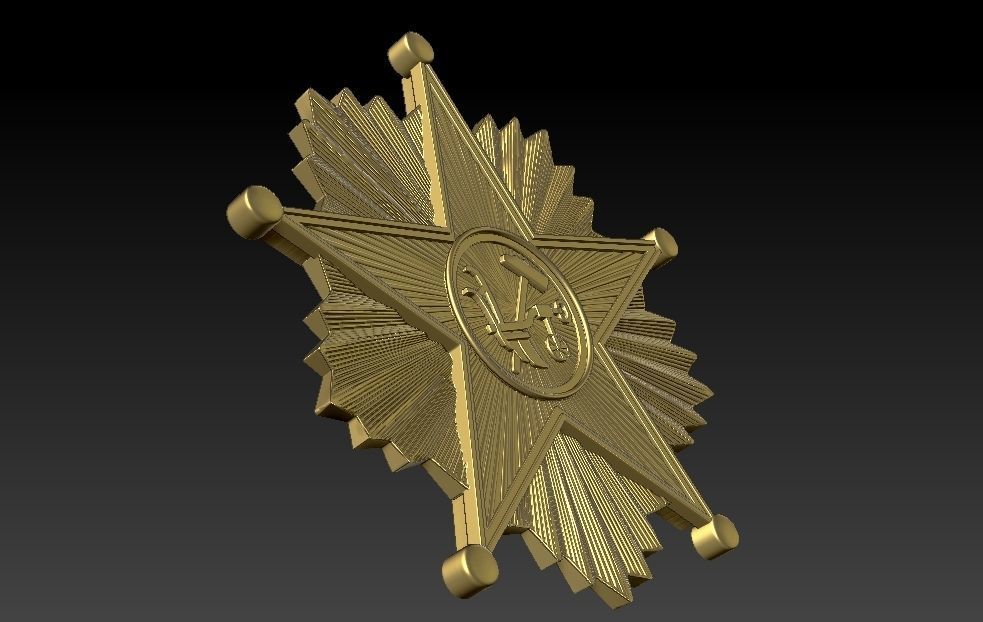 Badge Star shield 3D print model_2