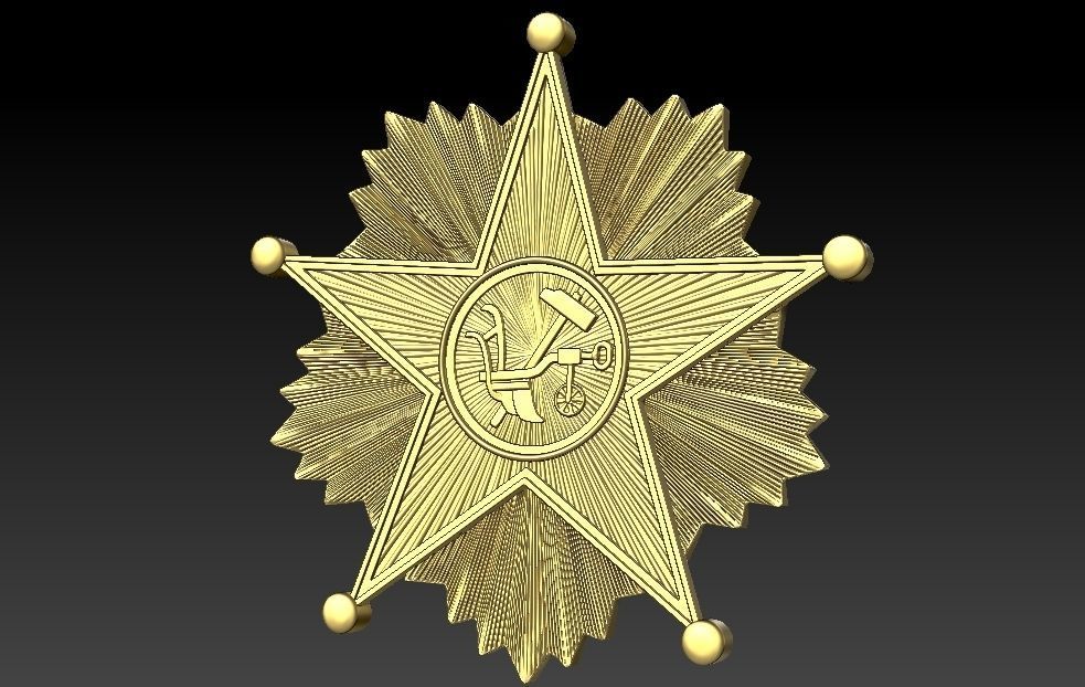 Badge Star shield 3D print model_0