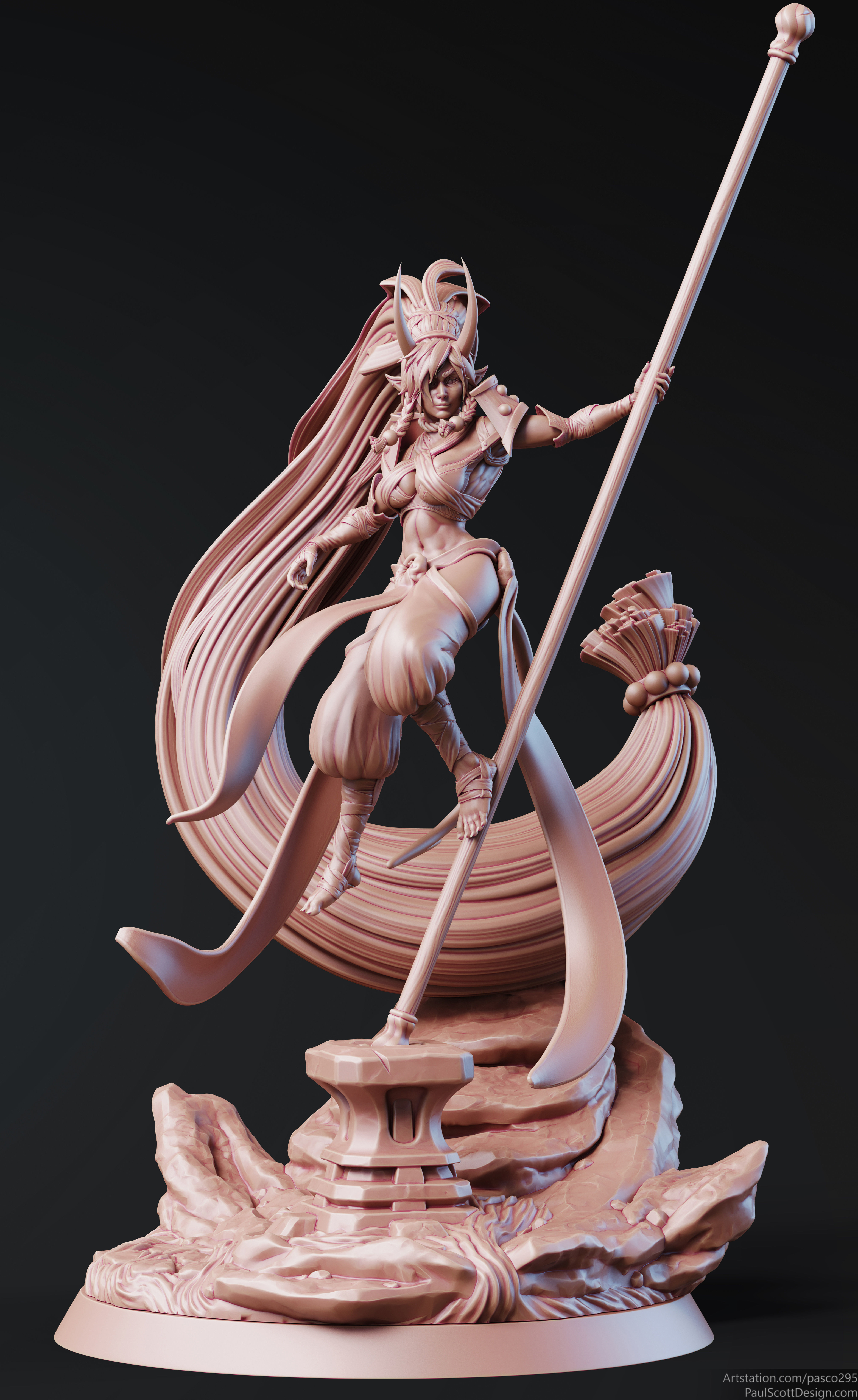 Tiefling Monk Hero - 3d Printable 3D print model_11