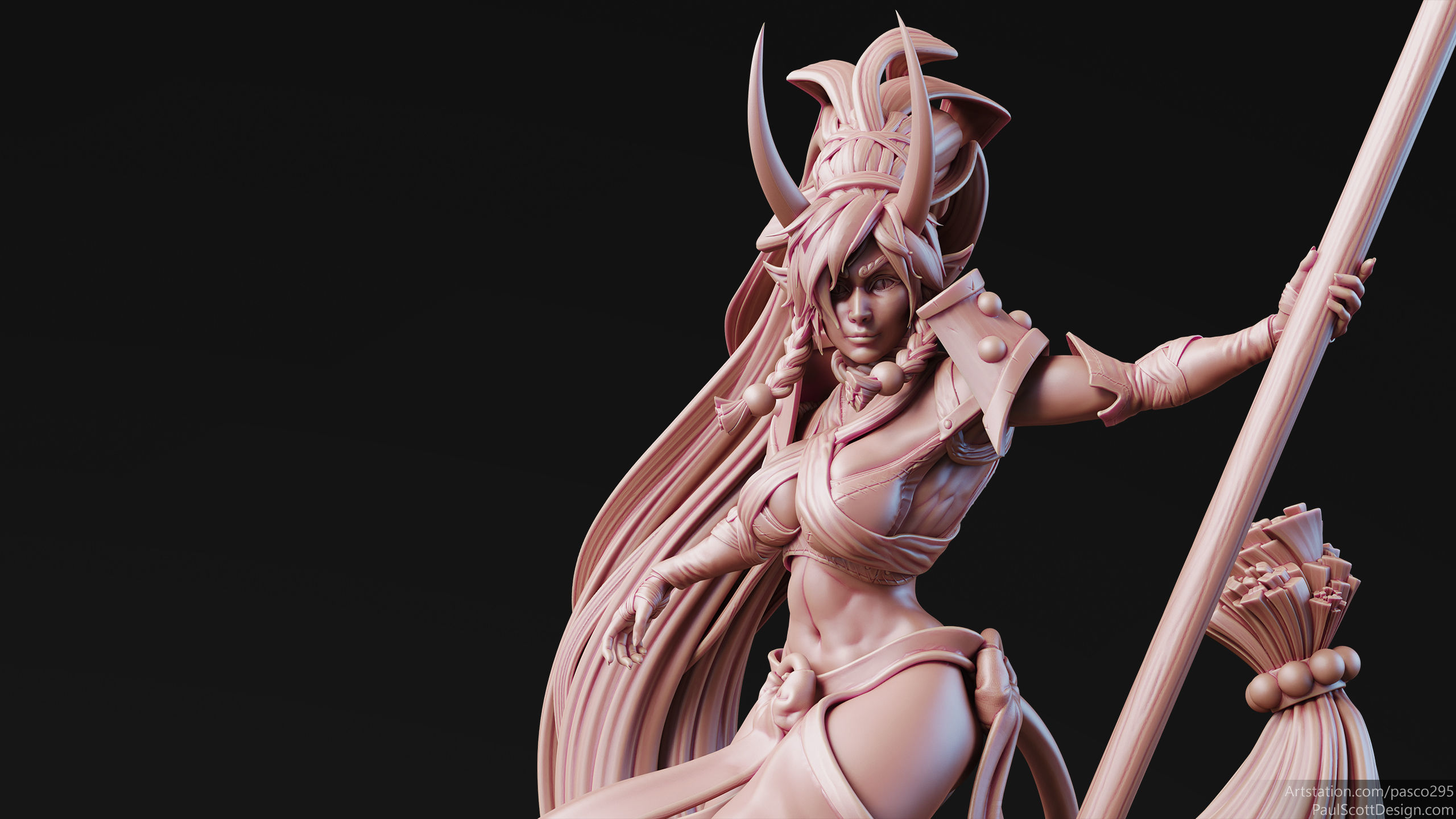 Tiefling Monk Hero - 3d Printable 3D print model_7