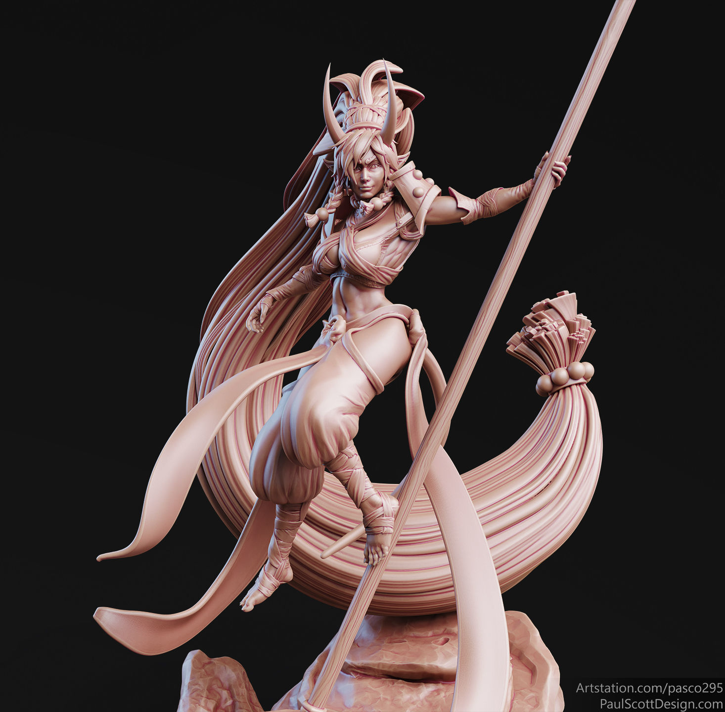 Tiefling Monk Hero - 3d Printable 3D print model_10