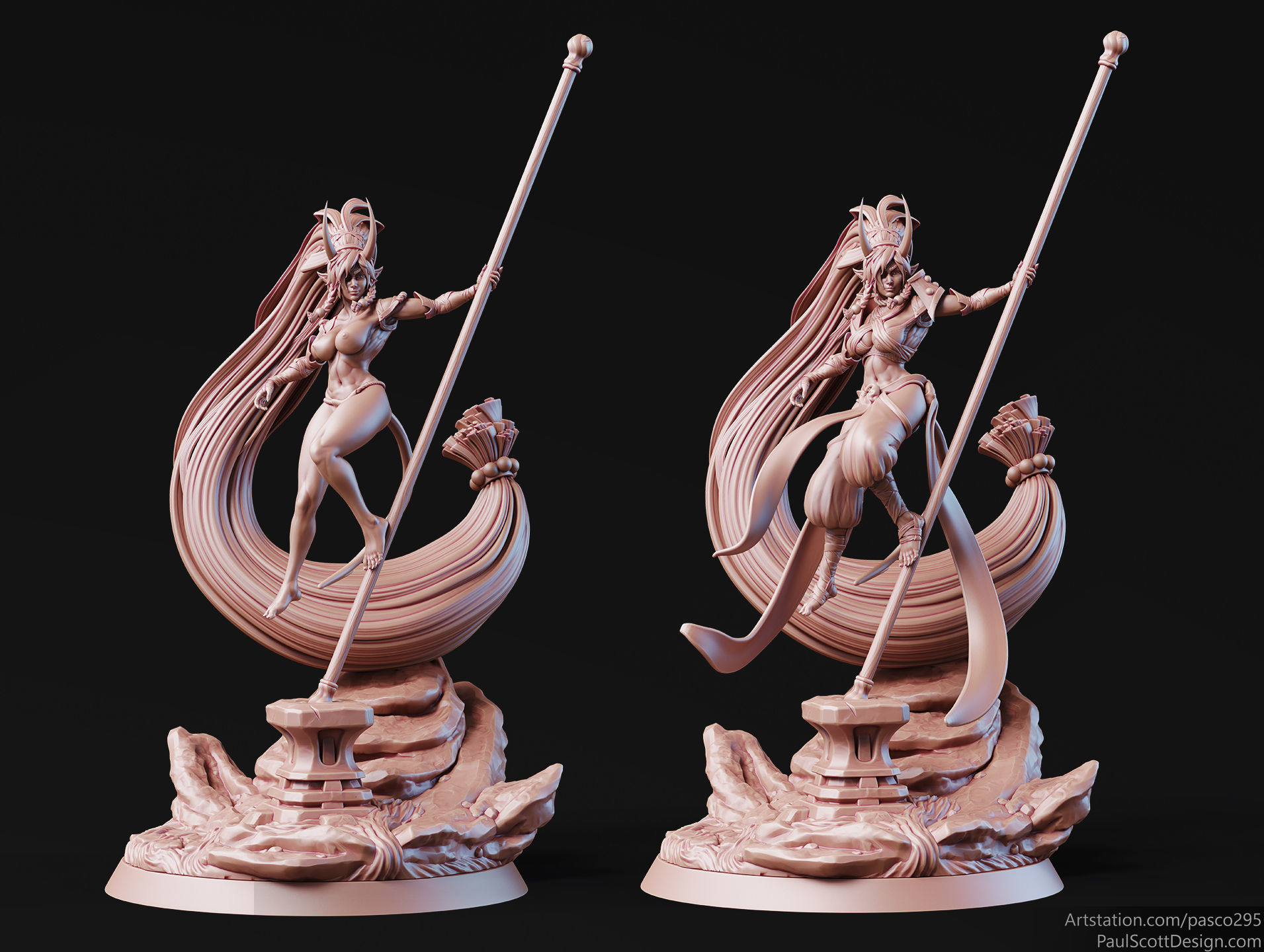 Tiefling Monk Hero - 3d Printable 3D print model_2