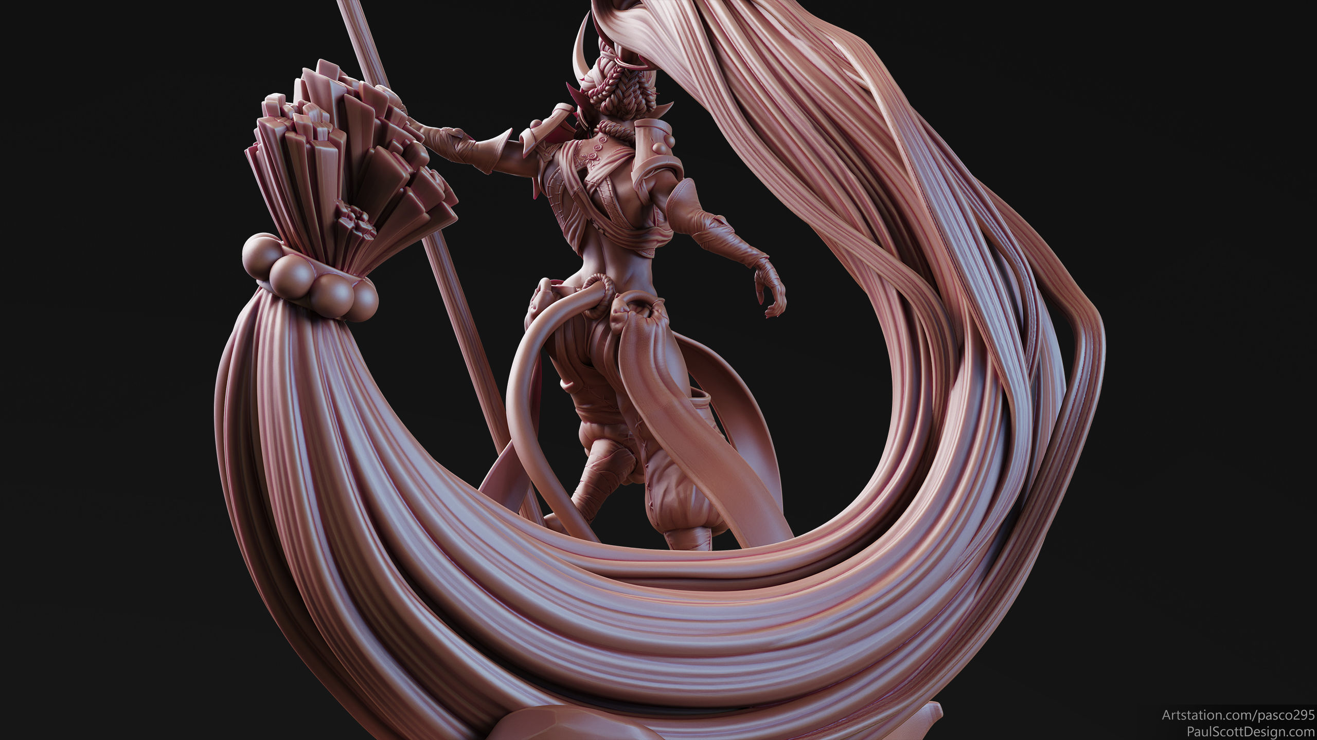 Tiefling Monk Hero - 3d Printable 3D print model_9