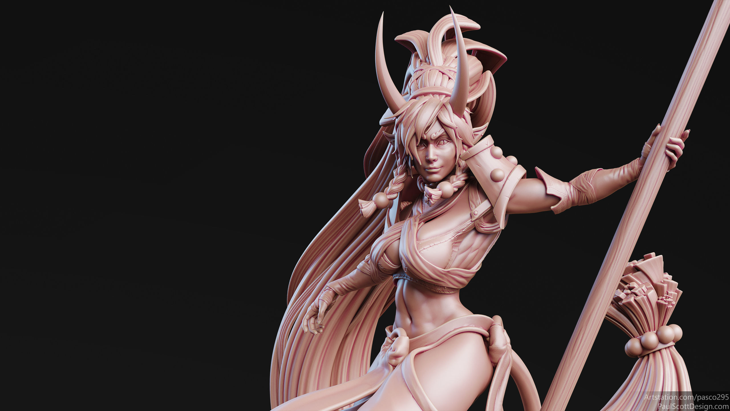 Tiefling Monk Hero - 3d Printable 3D print model_8