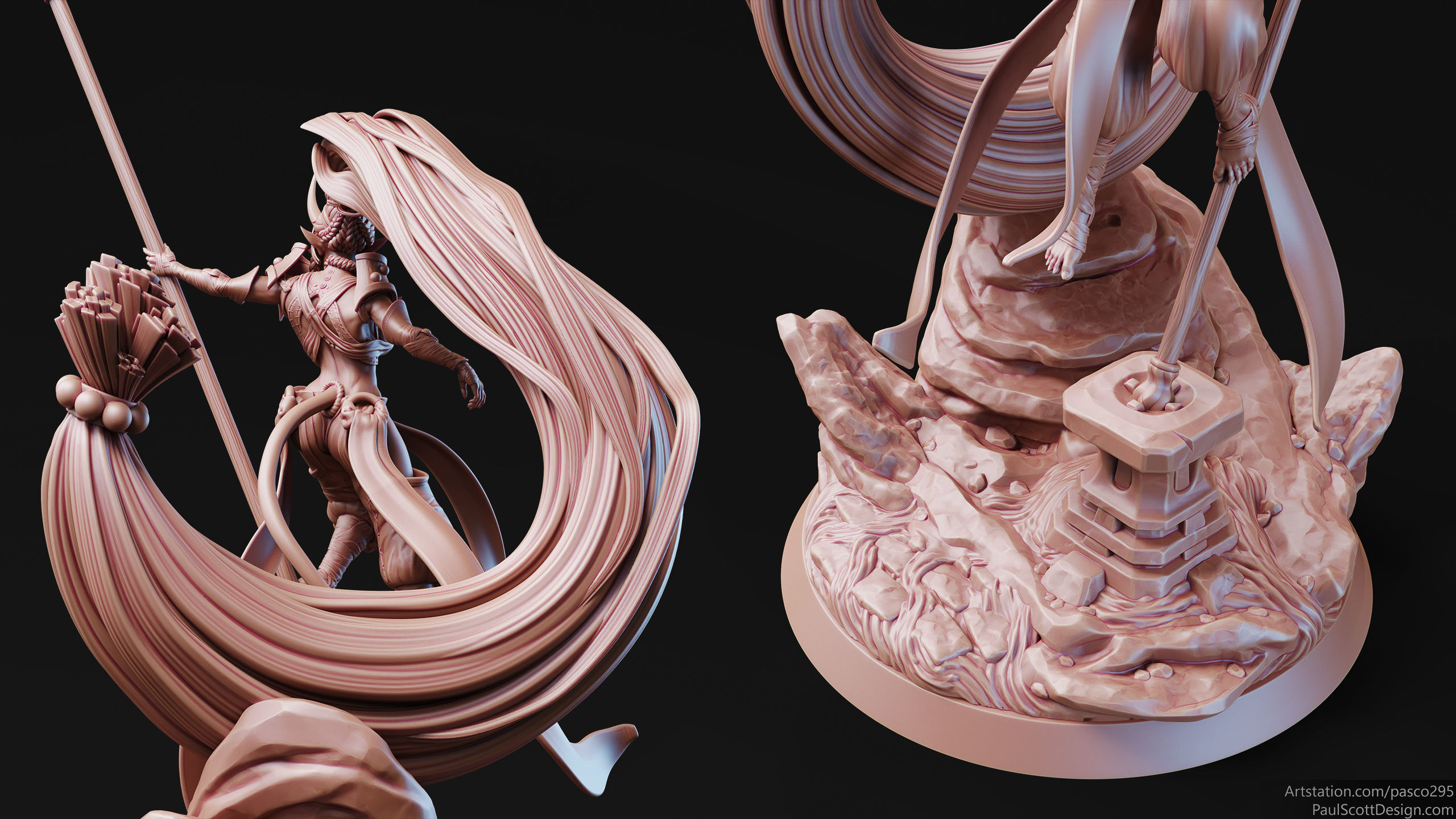 Tiefling Monk Hero - 3d Printable 3D print model_6