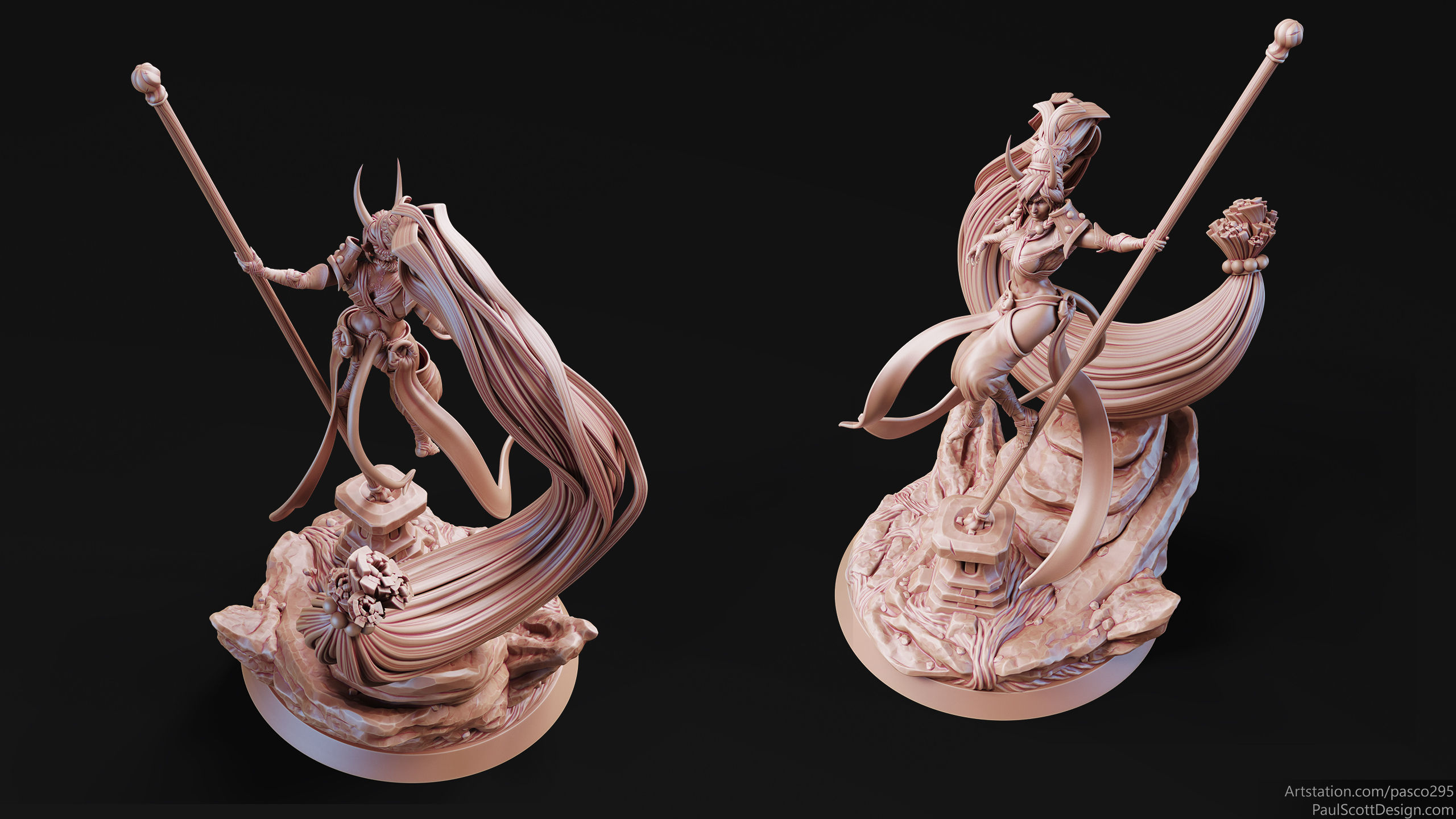 Tiefling Monk Hero - 3d Printable 3D print model_5